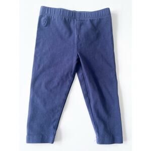 Baby Girl's Ralph Lauren Navy Blue Cotton Leggings Size 12 Months